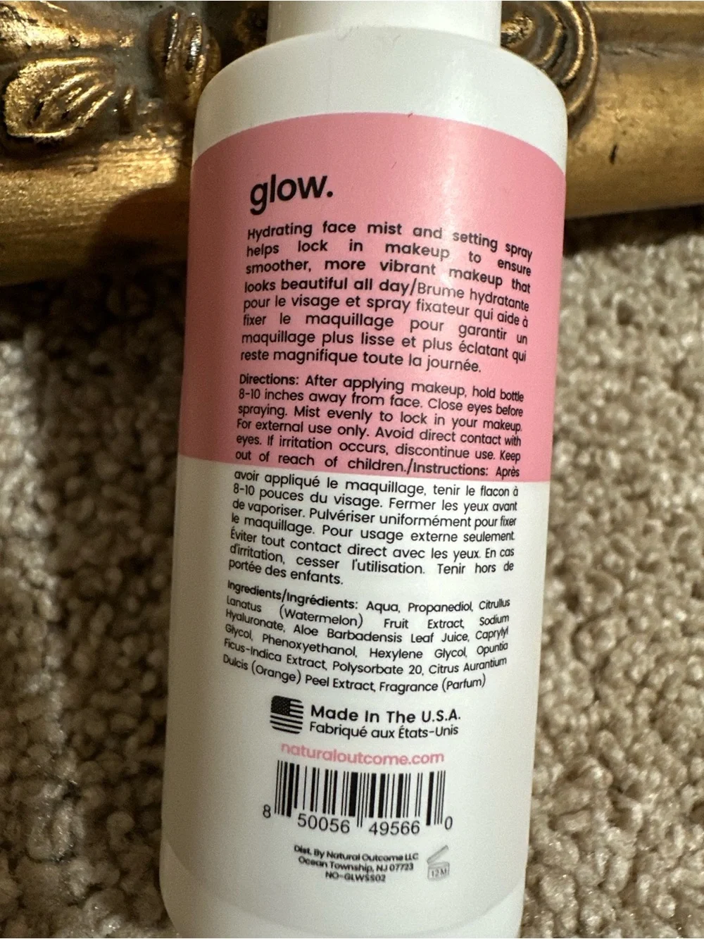 Natural Outcome Glow All Nighter Hyaluronic Acid & Watermelon Setting Spray $10